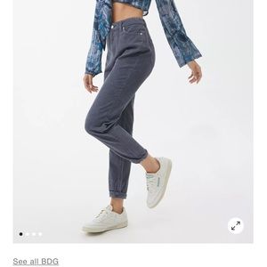 BDG corduroy mom jean high waisted blue pants